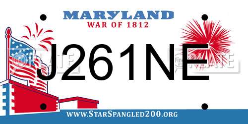 J261NE Maryland License Plate