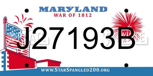J27193B Maryland License Plate