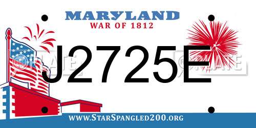J2725E Maryland License Plate