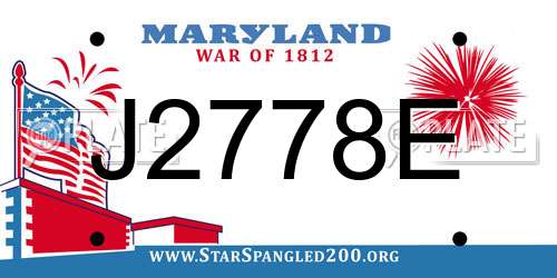 J2778E Maryland License Plate