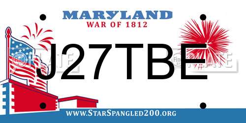 J27TBE Maryland License Plate