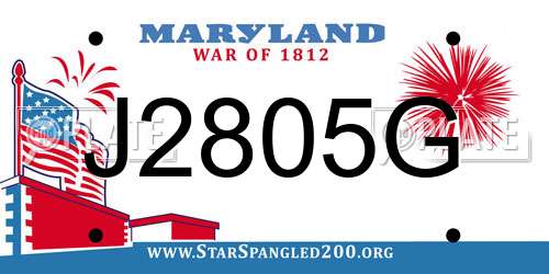 J2805G Maryland License Plate