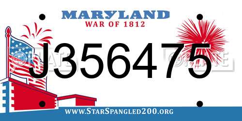 J356475 Maryland License Plate