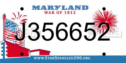 J356652 Maryland License Plate
