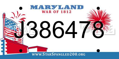 J386478 Maryland License Plate