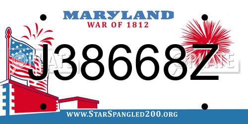 J38668Z Maryland License Plate
