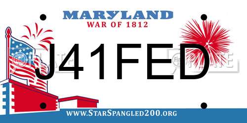 J41FED Maryland License Plate