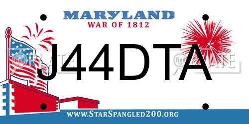 J44DTA Maryland License Plate