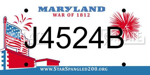 J4524B Maryland License Plate