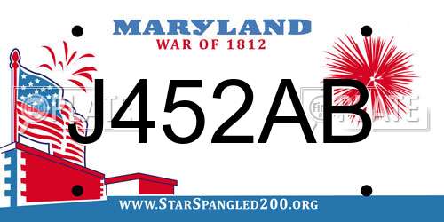 J452AB Maryland License Plate