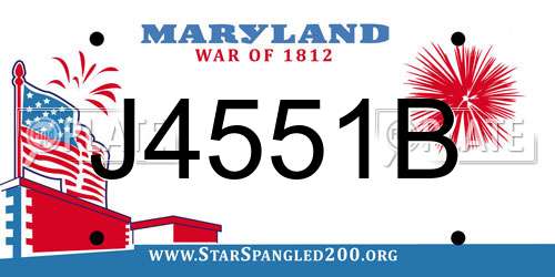 J4551B Maryland License Plate