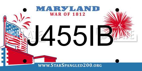 J455IB Maryland License Plate