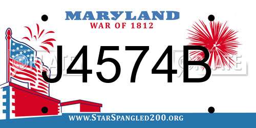 J4574B Maryland License Plate