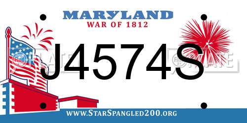 J4574S Maryland License Plate