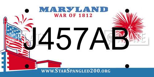 J457AB Maryland License Plate