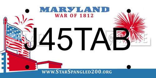 J45TAB Maryland License Plate