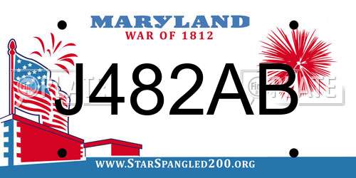 J482AB Maryland License Plate