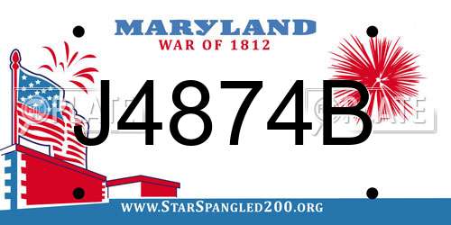 J4874B Maryland License Plate