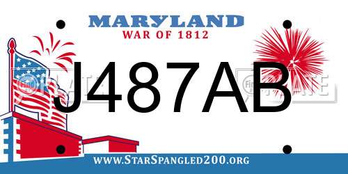 J487AB Maryland License Plate
