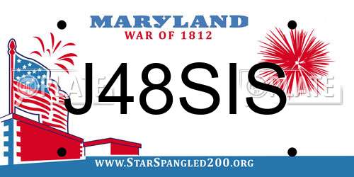 J48SIS Maryland License Plate