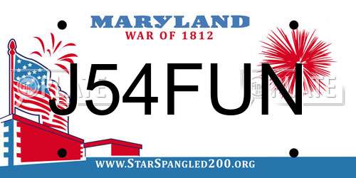 J54FUN Maryland License Plate