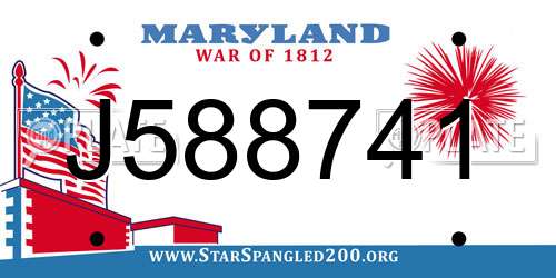 J588741 Maryland License Plate