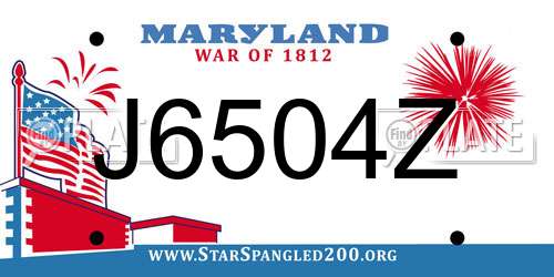 J6504Z Maryland License Plate