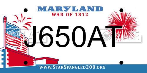 J650AT Maryland License Plate