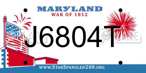 J6804T Maryland License Plate