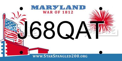 J68QAT Maryland License Plate
