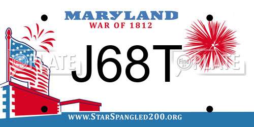 J68T Maryland License Plate
