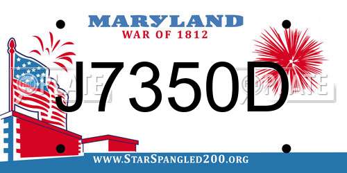J7350D Maryland License Plate