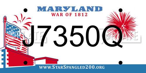 J7350Q Maryland License Plate