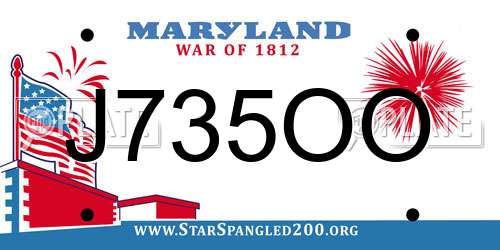 J735OO Maryland License Plate