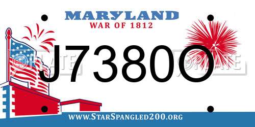 J7380O Maryland License Plate