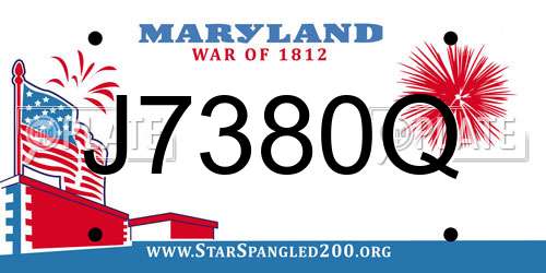 J7380Q Maryland License Plate