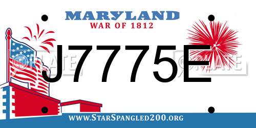 J7775E Maryland License Plate