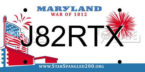 J82RTX Maryland License Plate