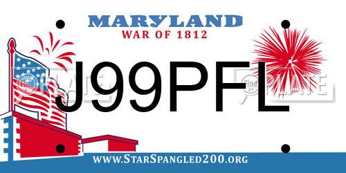 J99PFL Maryland License Plate