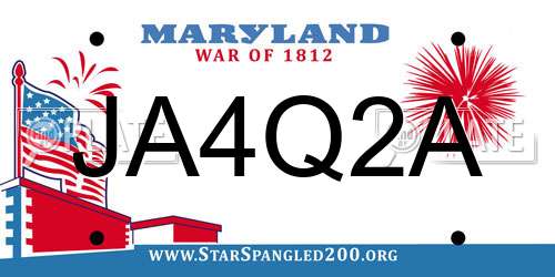 JA4Q2A Maryland License Plate