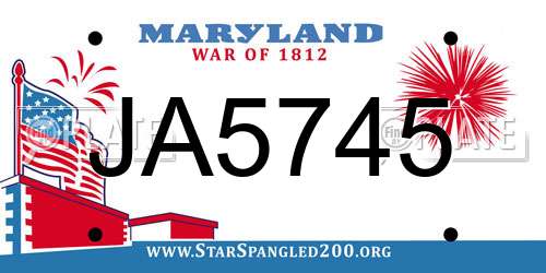 JA5745 Maryland License Plate