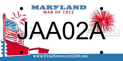 JAA02A Maryland License Plate