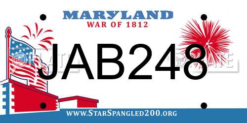 JAB248 Maryland License Plate