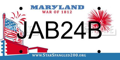 JAB24B Maryland License Plate