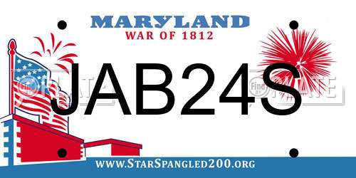 JAB24S Maryland License Plate