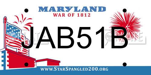 JAB51B Maryland License Plate