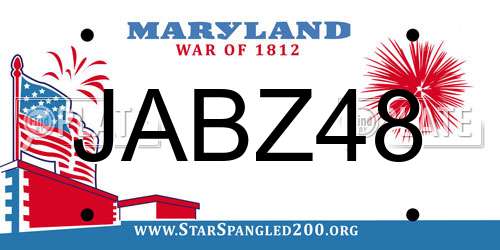 JABZ48 Maryland License Plate