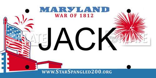 JACK Maryland License Plate