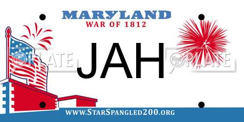 JAH Maryland License Plate