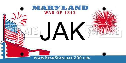 JAK Maryland License Plate